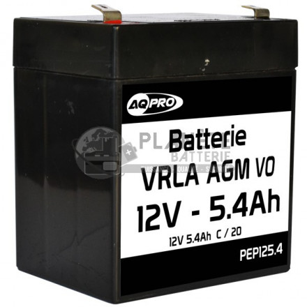 Batterie plomb étanche 12V 5.4Ah VRLA AGM flamme retardante