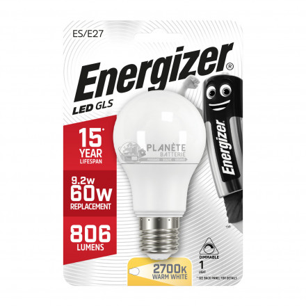 Ampoule LED Standard E27 806lm 9.2W/60W Energizer BL1