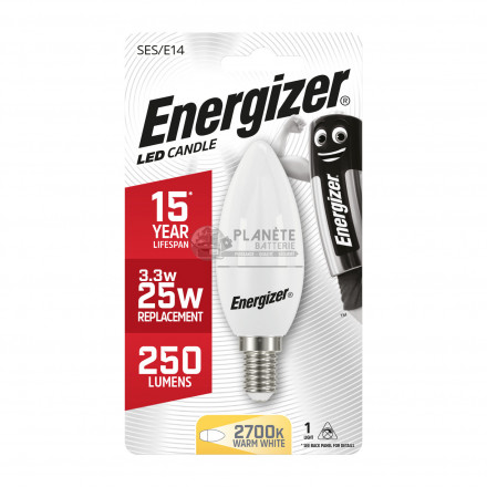 Ampoule LED Flamme E14 250lm 3.3W/25W Energizer BL1