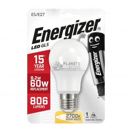 Ampoule LED Standard E27 806lm 8.2W/60W Energizer BL1