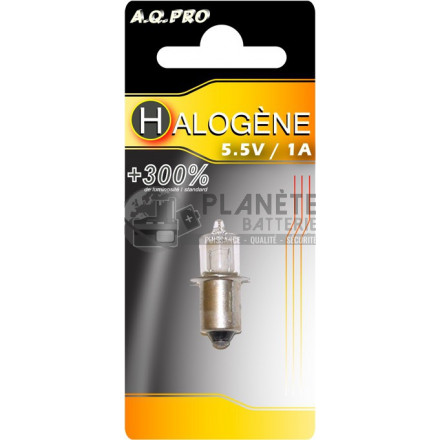 Ampoule Halogène A.Q.PRO - Culot lisse préfocus - 5.5V - 1A